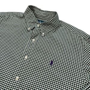 Ralph Lauren Green/Cream Check Classic Fit Long Sleeve Button Down / Men’s Large